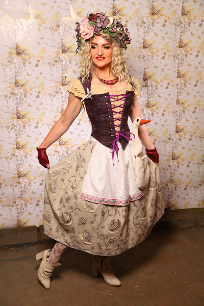06. Oktoberfest Set #6: Elizabethan Corset + Hobbit Tulip Skirt + Apron *blouse sold separately* - Oktoberfest Sets Collection