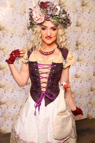 06. Oktoberfest Set #6: Elizabethan Corset + Hobbit Tulip Skirt + Apron *blouse sold separately* - Oktoberfest Sets Collection