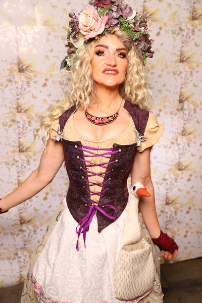 06. Oktoberfest Set #6: Elizabethan Corset + Hobbit Tulip Skirt + Apron *blouse sold separately* - Oktoberfest Sets Collection
