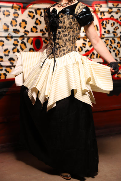 21. Mini Fairy Skirt in Cream Pin Stripe - The Lipstick and Caviar Collection