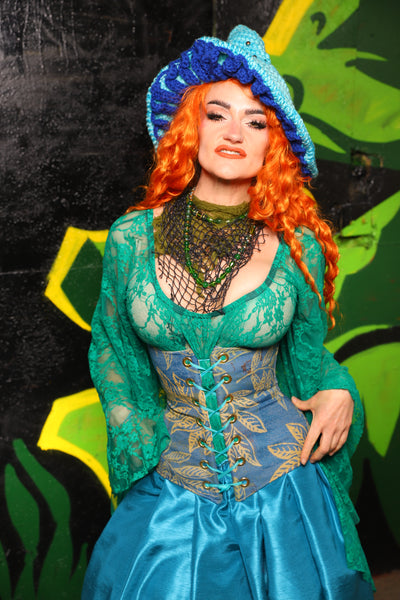 Wench Corset in Lake Flora - "Siren's Shanties" Collection