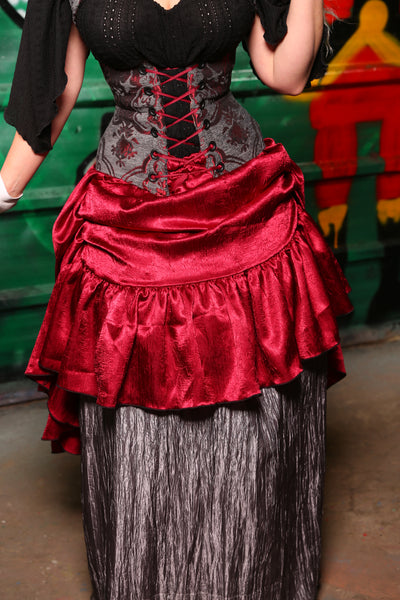 Swoon Skirt w/ Ruffle in Crushed Red - The "Belsnickel's Beauty" Collection