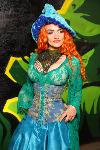 Wench Corset in Lake Flora - "Siren's Shanties" Collection