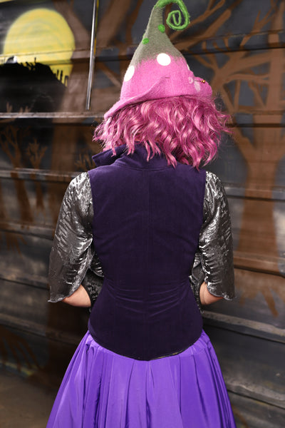 04. Courtier Overbust in BlackBerry Jam Velvet - THE HEXES, HEMS & HYSTERIA COLLECTION