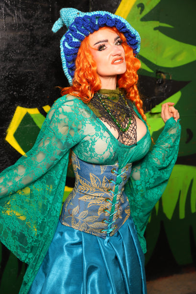 Wench Corset in Lake Flora - "Siren's Shanties" Collection