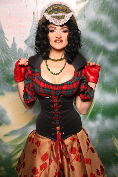 Keyhole Corset in Coal Velvet - Day 10 of 12 Days of Damsel Christmas 2025