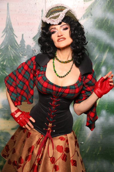 Keyhole Corset in Coal Velvet - Day 10 of 12 Days of Damsel Christmas 2025