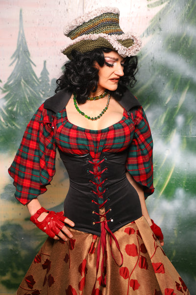 Keyhole Corset in Coal Velvet - Day 10 of 12 Days of Damsel Christmas 2025