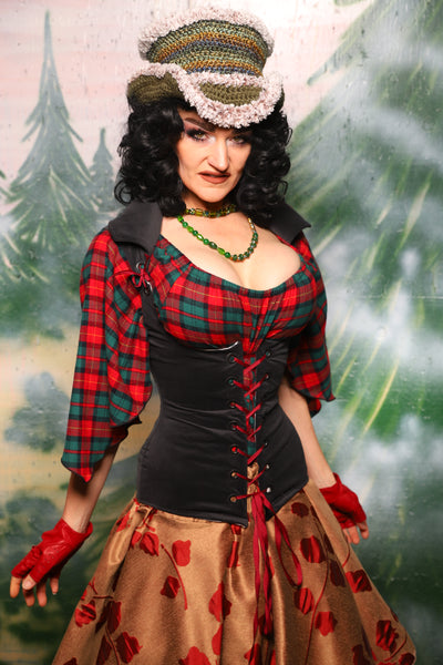 Keyhole Corset in Coal Velvet - Day 10 of 12 Days of Damsel Christmas 2025