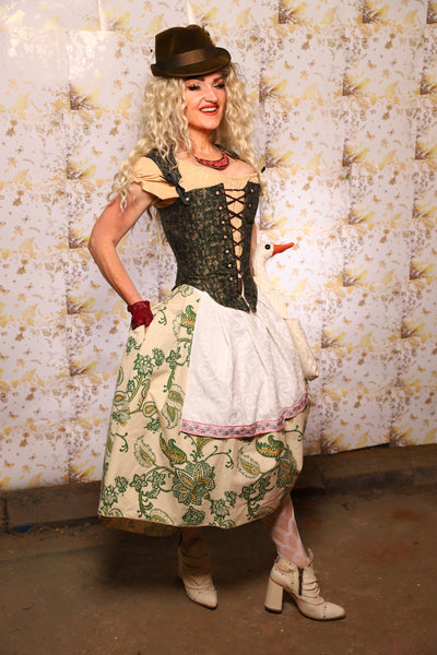 08. Oktoberfest Set #8: Elizabethan Corset + Hobbit Tulip Skirt + Apron *blouse sold separately* - Oktoberfest Sets Collection