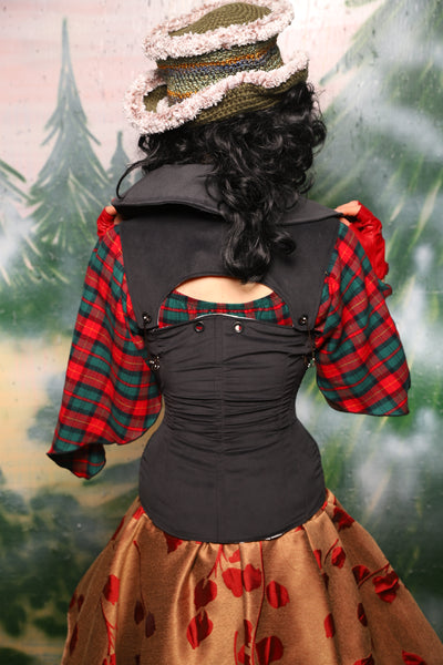 Keyhole Corset in Coal Velvet - Day 10 of 12 Days of Damsel Christmas 2025