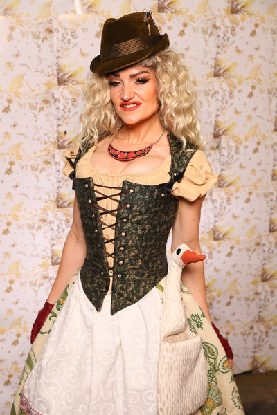 08. Oktoberfest Set #8: Elizabethan Corset + Hobbit Tulip Skirt + Apron *blouse sold separately* - Oktoberfest Sets Collection