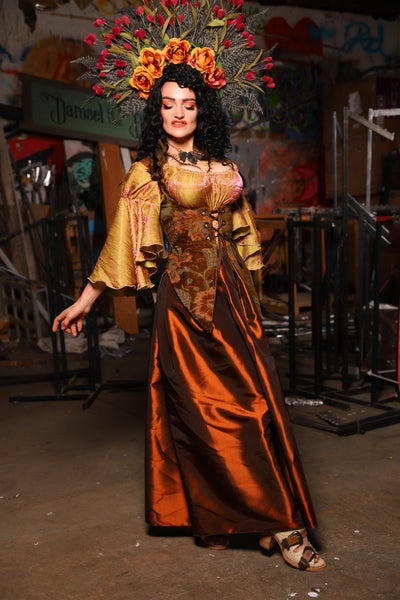27. Tulip Skirt in Copper Taffeta - The Artemis Collection