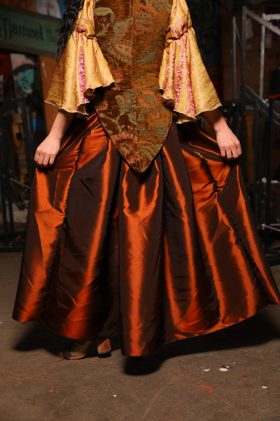 27. Tulip Skirt in Copper Taffeta - The Artemis Collection