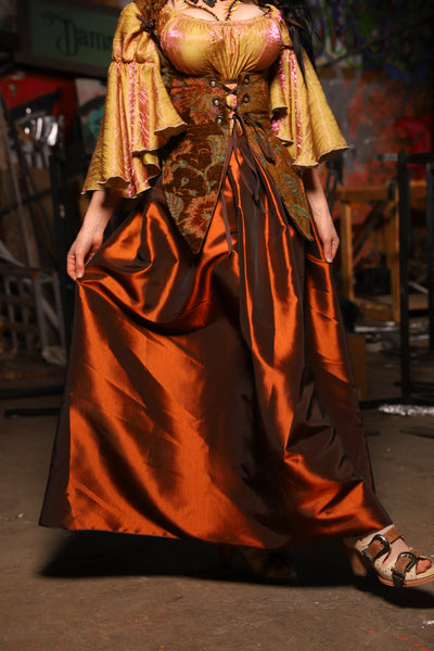 27. Tulip Skirt in Copper Taffeta - The Artemis Collection