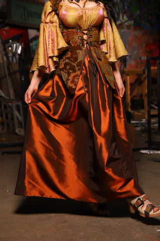 27. Tulip Skirt in Copper Taffeta - The Artemis Collection
