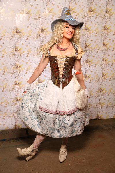 09. Oktoberfest Set #9: Elizabethan Corset + Hobbit Tulip Skirt + Apron *blouse sold separately* - Oktoberfest Sets Collection