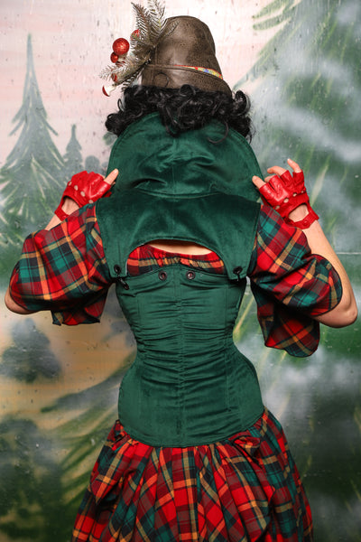 Keyhole Corset in Emerald Velvet - Day 10 of 12 Days of Damsel Christmas 2025