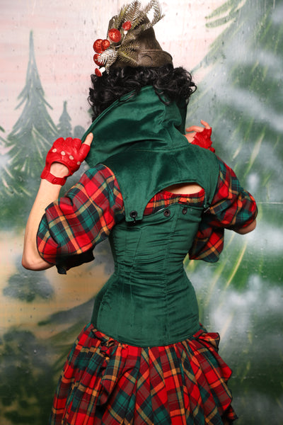 Keyhole Corset in Emerald Velvet - Day 10 of 12 Days of Damsel Christmas 2025