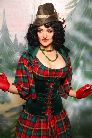 Keyhole Corset in Emerald Velvet - Day 10 of 12 Days of Damsel Christmas 2025