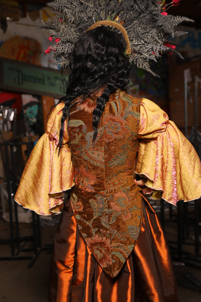 15. Flounce Blouse in Two Tone Grapefruit Shimmer - The Artemis Collection
