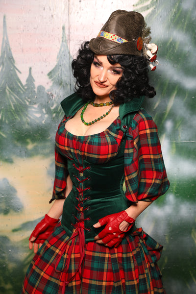 Keyhole Corset in Emerald Velvet - Day 10 of 12 Days of Damsel Christmas 2025