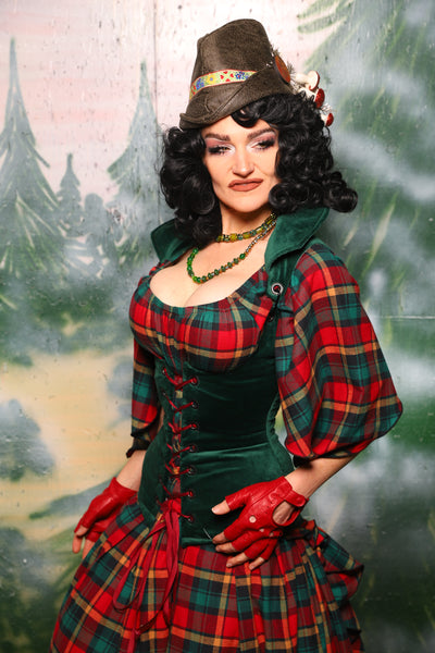 Keyhole Corset in Emerald Velvet - Day 10 of 12 Days of Damsel Christmas 2025