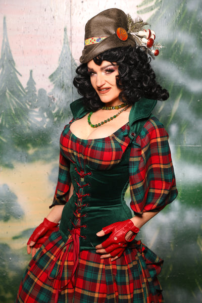 Keyhole Corset in Emerald Velvet - Day 10 of 12 Days of Damsel Christmas 2025
