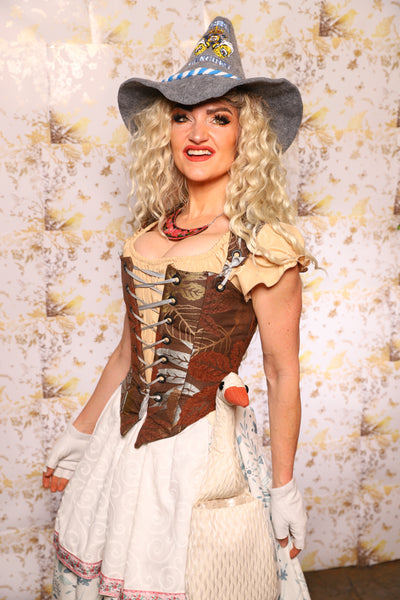 09. Oktoberfest Set #9: Elizabethan Corset + Hobbit Tulip Skirt + Apron *blouse sold separately* - Oktoberfest Sets Collection
