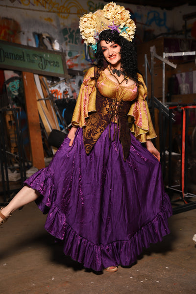 22. Flutterfall Trousers in Grape Shimmer - The Artemis Collection