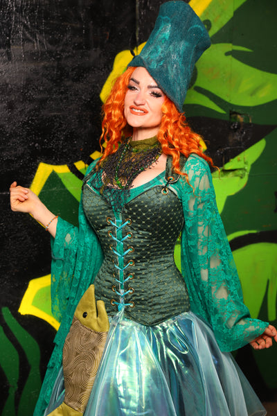 Heidi Corset in Kale Dot - "Siren's Shanties" Collection