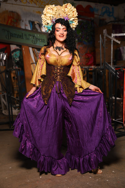22. Flutterfall Trousers in Grape Shimmer - The Artemis Collection