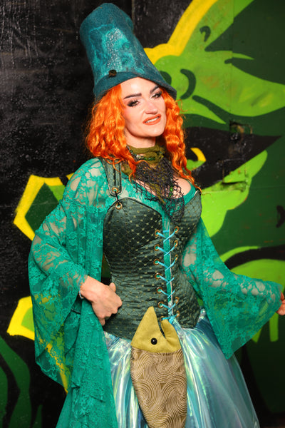 Heidi Corset in Kale Dot - "Siren's Shanties" Collection