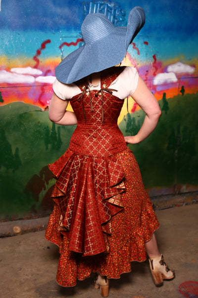 Detachable Peplum Ruffle in Persimmon Square - A-Tisket A-Tasket Collection