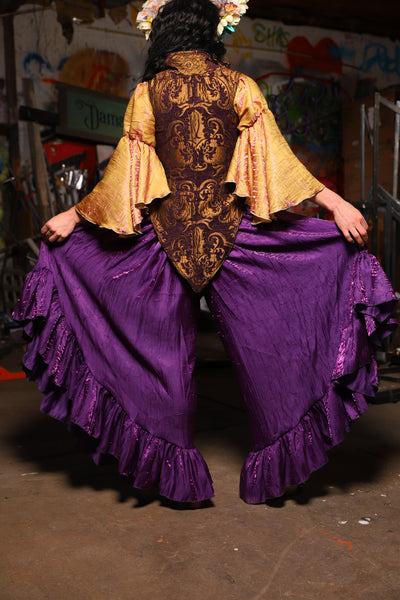 22. Flutterfall Trousers in Grape Shimmer - The Artemis Collection