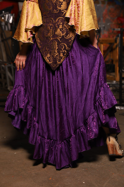 22. Flutterfall Trousers in Grape Shimmer - The Artemis Collection