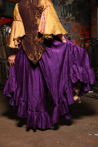 22. Flutterfall Trousers in Grape Shimmer - The Artemis Collection