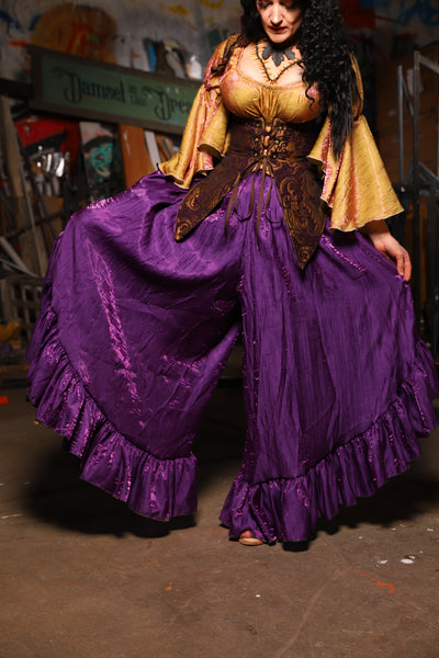 22. Flutterfall Trousers in Grape Shimmer - The Artemis Collection