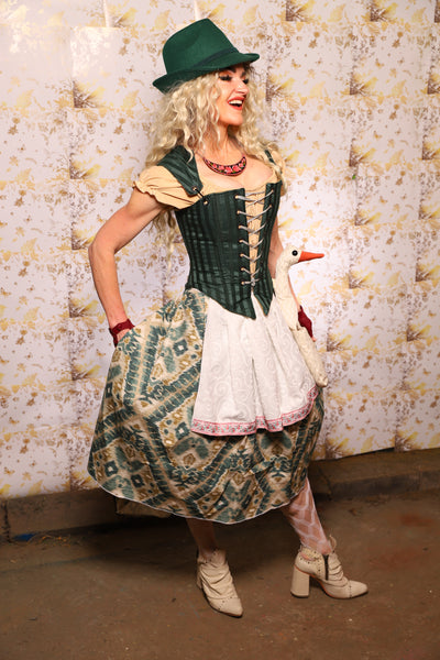 10. Oktoberfest Set #10: Elizabethan Corset + Hobbit Tulip Skirt + Apron *blouse sold separately* - Oktoberfest Sets Collection