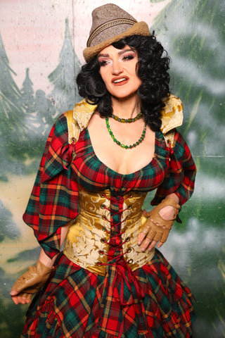 Keyhole Corset in Belle Gold Damask - Day 10 of 12 Days of Damsel Christmas 2025