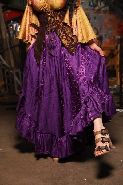 22. Flutterfall Trousers in Grape Shimmer - The Artemis Collection