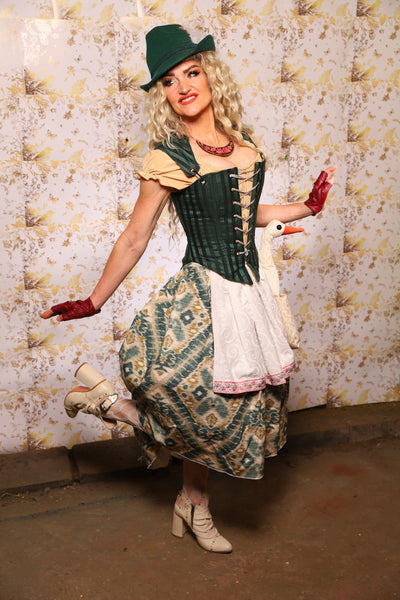 31. Hobbit Tulip Skirt + Apron ONLY in Emerald Patina - Oktoberfest Sets Collection