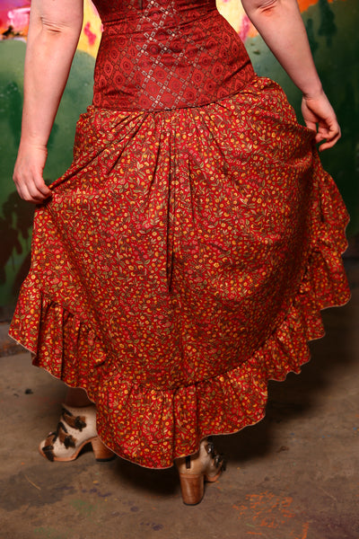 Stagecoach Skirt with Scallop Ruffle in Freshly Picked - A-Tisket A-Tasket Collection
