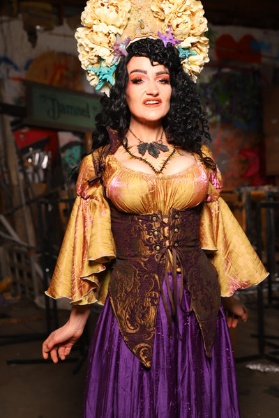 11. Artemis Underbust Corset in Plum & Gold Medallion - The Artemis Collection
