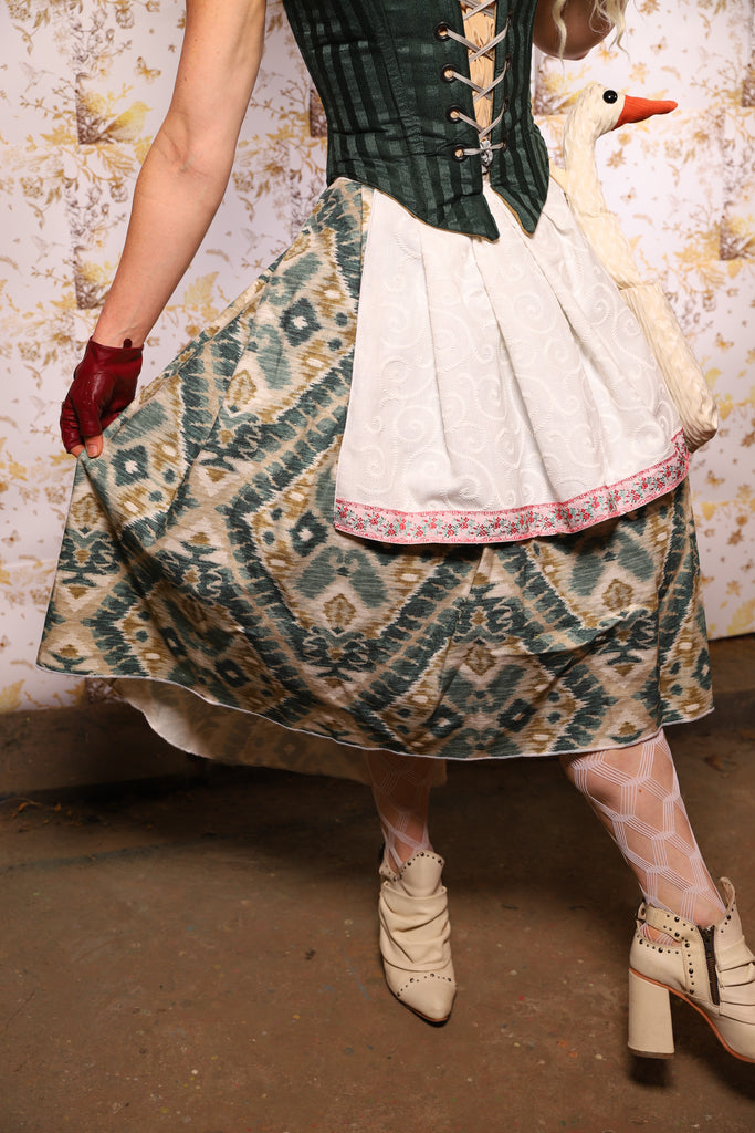 31. Hobbit Tulip Skirt + Apron ONLY in Emerald Patina - Oktoberfest Sets Collection