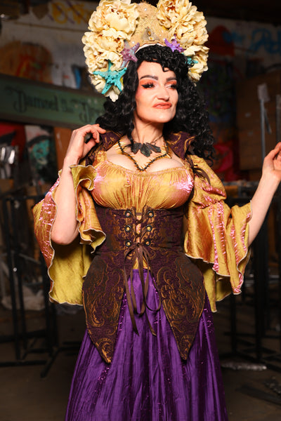 11. Artemis Underbust Corset in Plum & Gold Medallion - The Artemis Collection