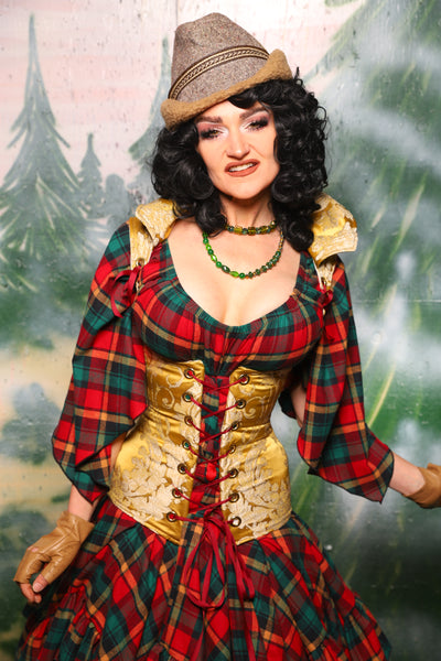 Keyhole Corset in Belle Gold Damask - Day 10 of 12 Days of Damsel Christmas 2025