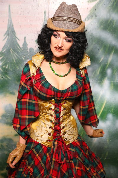 Keyhole Corset in Belle Gold Damask - Day 10 of 12 Days of Damsel Christmas 2025
