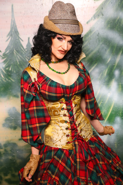 Keyhole Corset in Belle Gold Damask - Day 10 of 12 Days of Damsel Christmas 2025