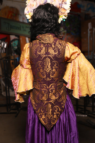11. Artemis Underbust Corset in Plum & Gold Medallion - The Artemis Collection